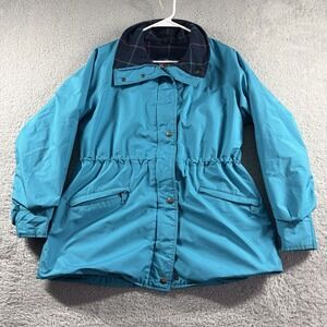 VTG Woolrich Jacket Womens Medium Gore-Tex Flannel Line Cinch Waist Made in USA